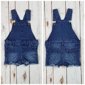 Baby Girl Overall Shorts, Size 18 Months